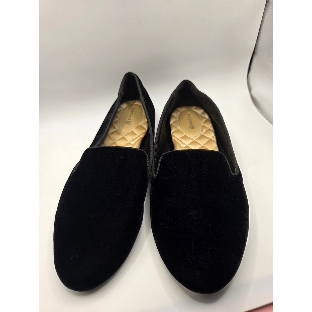 Birdies The Starling Black Velvet Smoking Loafers‎ Flats Womens Size 10